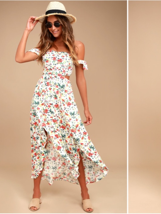 Lulus Dresses & Skirts - LULU's Floral Romantic Sexy Flowy Wedding Chic Casual Resort Europe Vacation